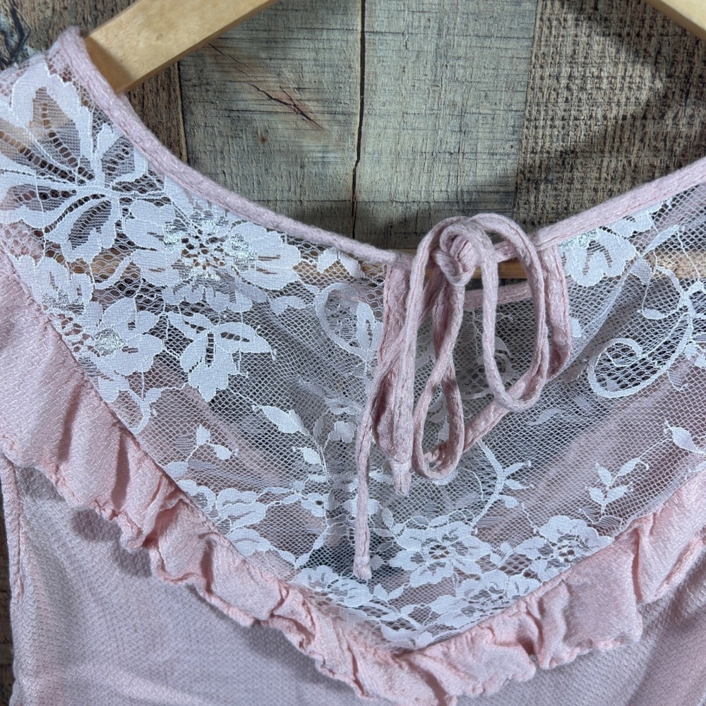 Torrid Blush Pink Lace Tank Top 1X Plus Sleeveless Romantic Coquette Soft Girl - Picture 4 of 6
